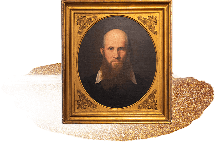 Porträt von Friedrich-Ludwig-Jahn in goldenem Rahmen